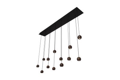 Lucide MONTANA - Pendant light - LED Dim. - CCT - 13x5,7W 2700K/4000K - Suitable for double-height spaces and high ceiling - Coffee - Premium
